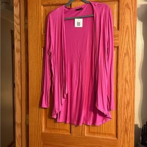 Women's Pink Open Front Cardigan